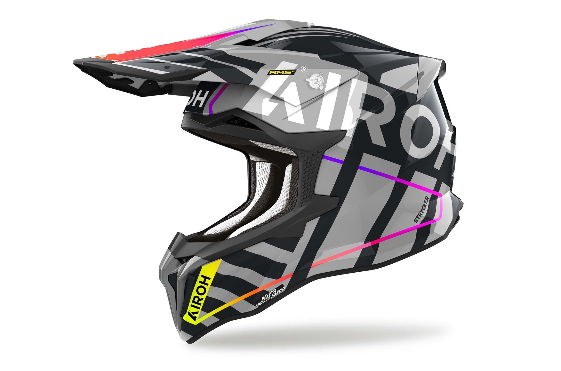 Airoh Helmet 2024 Strycker Brave Grey Gloss Composite Carbon